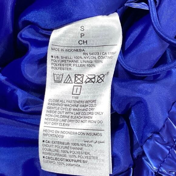 Old Navy Womens Blue Zip Water Resistant Shiny Quilted Puffer Vest Coat Jacket S - Picture 7 of 7